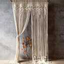 Macrame Curtain Wall Hanging Handmade Boho Curtains for Wedding Backdrop Arch Closet Room Divider Boho Wall Decor 40"X80"