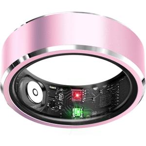 Smart Ring for Women & Men, Fitness Tracker with Sleep Monitoring, Step Tracker, Blood Oxygen, Heart Rate, Air Gestures, No Subscription Fee, IP68 Waterproof for iOS & Android (Pink,#8)