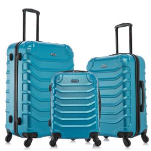 InUSA ENDURANCE Luggage with Spinner Wheels | Spacious Durable Lightweight Hardshell Suitcase, Travel Sets with Handle and Trolley | (20in, 24in, 28in) 3 Piece Luggage Set | Teal