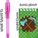 24 Pcs Pixel Theme party favors |12 invisible ink pen and 12 mini Notepads| Pixel Theme party Goodie Bag Stuffers, Classroom Prizes, party supplies