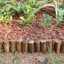 Wood Garden Edging for Landscaping  Decorative Round Log Border for Flower Beds, Pathways, and Lawn Edging, Natural Solid Pine with Durable Twine Connection (5.9" H x 35" L, 2 Pack)