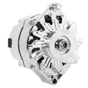 Chrome 1 Wire GM Alternator 100 Amp New Self Exciting High Output One wire Compatible with Chevy 350 305 DELCO Street Rod 10si Sbc 7127SECN100A