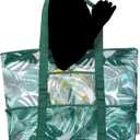 KABAQOO Mesh Beach Bag, Extra Large Beach Bags with 9 Pockets & Zipper Waterproof Lightweight Beach Tote for Beach/Pool Trip