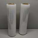 2-Pack Clear Stretch Wrap 18" x 1000 Feet 80 Gauge Industrial Strength with Plastic Handle, Plastic Pallet Supplies Durable Self-Adhering for Packing, Moving, Heavy Duty Shrink Film Rolls