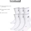 adidas Originals Unisex Adult Unisex Originals Trefoil 6-pack Crew (White, XL)