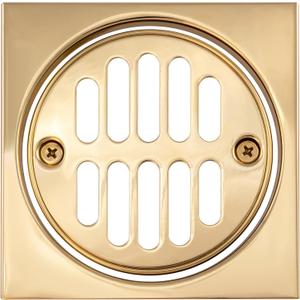 Westbrass Shower Strainer Set Square with Crown, Polished Brass, D313-03