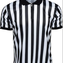 Men's Referee Shirt Collared Official Mens Ref Shirt Jersey Short Sleeve Black and White Stripes Football Halloween Costume, Size M