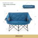 ARROWHEAD OUTDOOR Portable Folding Double Duo Camping Chair Loveseat w/ 2 Cup & Wine Glass Holder, Heavy-Duty Carrying Bag, Padded Seats & Armrests, Supports up to 500lbs, USA-Based Support, X-Large
