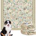 Washable Pee Pads for Dogs, 2 Pack Super Absorbent Reusable Puppy Pads with Colorful Flowers Patterns for Potty Training, Floor, Couch, Bed, and Crate,36"x 48"