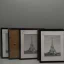 upsimples 11x14 Picture Frame Set of 5, Display Pictures 8x10 with Mat or 11x14 Without Mat, Wall Gallery Photo Frames, Black