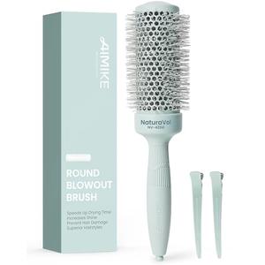 AIMIKE NaturaVol Round Brush for Blow Out, Round Hair Brush Nano Thermal Ceramic & Ionic Tech, for Blow Drying & Salon-like Styling at-home, Maximum Volume Shine - 1.7” Barrel, 2.5” w/Bristle