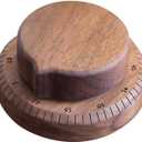 Walnut Wood Kitchen Timer  60 Minute Mechanical Countdown, Wooden Cooking Timer for Baking, Study & Home (8cm)