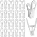 100 Pack White Plastic Hanger Clips for Baby Clothes Hanger Clips- 2.75 Inch Multi-Purpose Hangers Clip for Pants