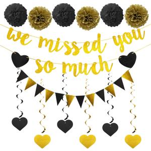 Welcome Home Decor We Missed You So Much Banner, Welcome Back Sign Decorations Kit for Office, Military Army Navy Homecoming Deployment Return Party Supplies