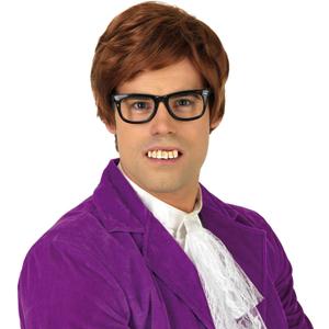 fun shack Mens 60s Wig Men, Movie Wigs Men, 70s Wigs for Men, 70s Disco, Ginger Short Cosplay Wig, 60s Character Wig Men (One Size, Brown)