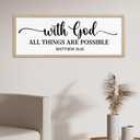 comurdyo With God All Things are Possible Wall Decor 40"X15" Wood