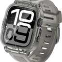 Goton 3 in 1 Waterproof Case with Band for Apple Watch with Built-in Tempered Glass Screen Protector 42mm, 360 Shockproof Bumper Face Cover with Band for Apple Watch Series 11 Series 10, 42mm (Titanium)