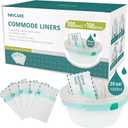 Commode Liners with Absorbent PadsValue Pack 100 Count Universal FitDisposable Bedside Commode Liners and Pads for Adult Portable Toilet (100Bags + 100Pads)