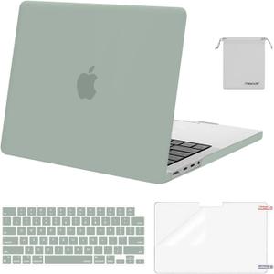 MOSISO Compatible with MacBook Pro 14 inch Case M5 2026 M4 2025 M3 M2 M1 2024-2021 A3427 A3426 A3434 A3112 A3185 A3401 A2918 A2992 A2779 A2442,Hard Case&Keyboard Skin&ScreenFilm&Pouch, Antique Green