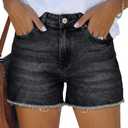 KISSMODA Denim Shorts Women Trendy Button Summer Cut Off Short Womens Jean Shorts High Waisted Denim Hot Ripped Shorts Large