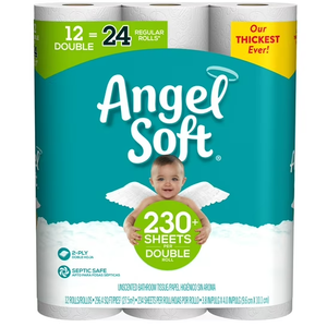 Angel Soft Toilet Paper, 12 Double Rolls