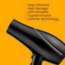 Conair Hair Dryer Style & Shine Natural Crystal Collection, 1875W Hairdryer, 3 Heat Settings, 2 Speeds, Blow Dryer with Concentrator Attachment, Ionic & Hematite-Infused Ceramic Technology, Black