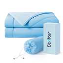 Bedtter Cooling Blankets for Hot Sleepers - Summer Blanket Thin Lightweight Breathable Soft Double Side with Bag for Travel, Cooling Comforter for Couch Sofa, Keep Cool for Night Sweats, Blue 50x60