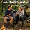 Double Camping Chair, Oversized Padded Heavy Duty Folding Loveseat Chairs, 21.6" L x 57.5" W x 37.4" H