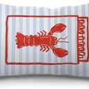 JINYO Maine Lobster Pillow Covers 12x20 inch, Preppy Coastal Decor,New England Style Decor, East Coast Beach Decor, East Coast Beach Pillow Cover, Maine Lobster, Lobster Pillow Cover