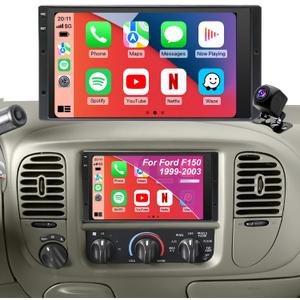 Upgrade Radio for Ford F150 1999-2003, F250/F350 1998-2004, Expedition 1999-2002, Explorer 1998-2001, 6.8 Inch Touch Screen Car Stereo Wireless Carplay Android Auto Bluetooth Backup Camera WiFi FM GPS