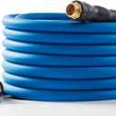 5/8" Hot/Cold Water Hose 50ft, -50 To 190 Heavy Duty,Flexible,Burst 600 Psi 3/4" Brass Fittings with Swivel Grip Handle for Outdoor,Yard, Farm, Blue