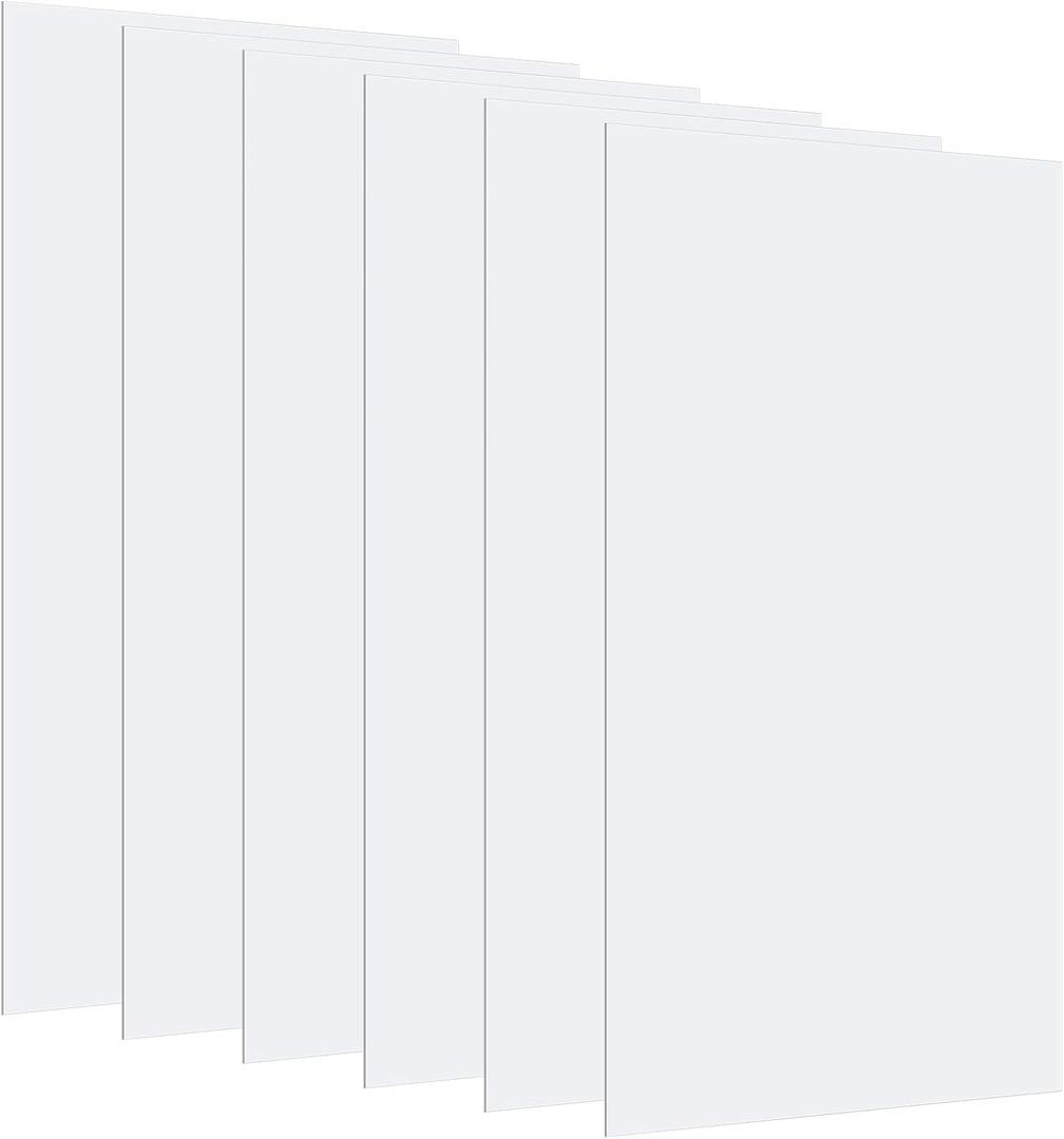 6 Pack 22.5" x 46.5" x 0.08" White Light Cover for Ceiling Frosted Translucent Drop Ceiling Light Diffuser Panels LED Replacement Sheet for Home Commercial Office Hospital