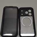 Lanhiem Magnetic for iPhone 16 Pro Max Case, IP68 Waterproof Dustproof Case, [Compatible with Magsafe] [Built-in Screen Protector] Full Body Heavy Duty Rugged Phone Cover 6.9 inch, Black/Clear