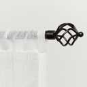 EXCLUSIVE HOME Torch 1" Curtain Rod and Coordinating Finial Set, Matte Bronze, Adjustable 36"-72"