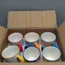 Ceramic Coffee Mugs Set - 10 Oz Large Porcelain Tea Cups with Handle for Cappuccino Latte Cocoa Milk Tea - Christmas Housewarming Gift - Microwave Dishwasher Safe - Set of 6 - Assorted Colors