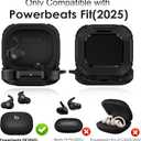 [Upgrade Secure Lock] for Beats Powerbeats Fit Case Cover, LDSXAY Heavy Duty Hard Shell Shockproof Protective Cover for Powerbeats Fit 2025 Earbuds with Cleaner Kit & Carabiner (Black)