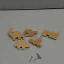 Zaruatu 5 Pcs Wooden Animal Cabinet Knobs with Screws Decorative Wardrobe Knobs Natural Wood Cute Animal Furniture Suitable for Nursery Drawer Handles Decor Cabinets Furniture (Dinosaur)