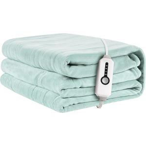 Electric Heated Blanket 72"x84" Full Size, Soft Coral Fleece with 4 Heating Levels and 10 Hours Auto-Off, Machine Washable, Cozy Plush Fabric for Home, Mint Green (009-light Green)