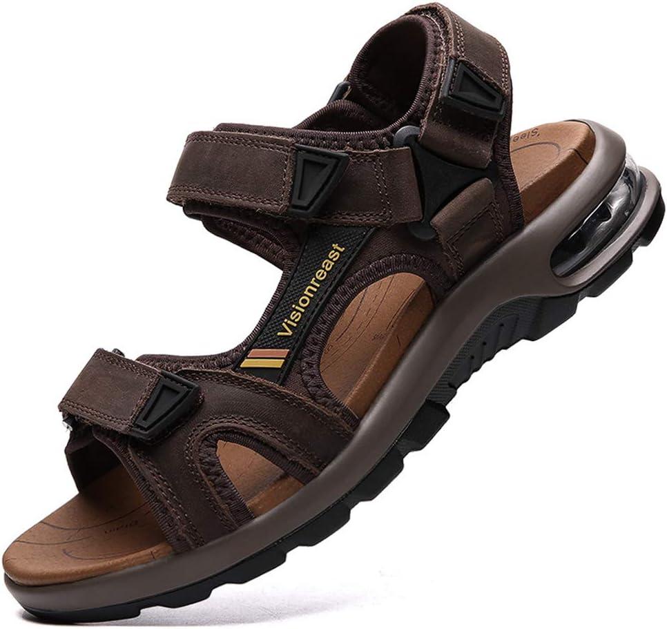 visionreast Mens Athletic Sandals Open Toe Hiking Outdoor Non-slip Sandals Air Cushion Sport Casual Beach Sandals (11, A_red Brown)
