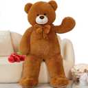 MorisMos Giant Teddy Bear 4 ft Stuffed Animal for Girlfriend,Cuddly Stuffed Big Bear Plush Toy for Valentines,47 inches Big Stuffed Animal Bear Christmas Baby Shower for Boyfriend,Wife,Children (X-Large, Tan)