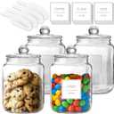 Half Gallon Large Glass Jars with Lids, Airtight Storage Clear Containers for Kitchen, Laundry Room and Pantry Food Organization, Set of 4