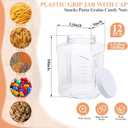 12 Packs 1 Gallon Plastic Grip Jar with Cap Clear Storage Containers Grip Jars Multi-use Empty Containers Household Dried Food Canisters BPA Free for Kitchen Fermentation Food Storage (White Lid)