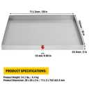27" x 25" Washing Machine Drain Pan with Drain Hole & Hose Adapter, 304 Stainless Steel Heavy Duty Washer Drip Tray with 4 Anti-Vibration Feet for Compact Washers