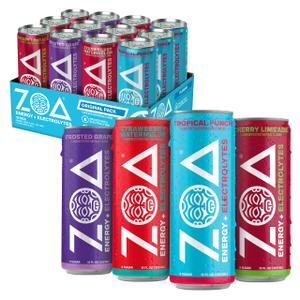 ZOA Zero Sugar Energy Drink, Variety Pack, 12 Pack, 12 Fl Oz Exp. 08/09/2026