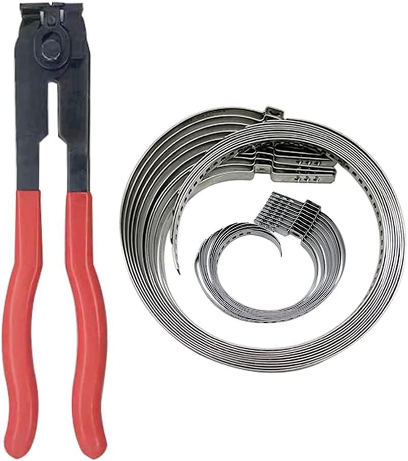 CV Joint Axle Boot Clamp Pliers with 20pcs Stainless Steel Universal Adjustable Axle Boot CV Joint Bands Drive Axle Shaft Joint Crimp Clamps Fit for Most Cars