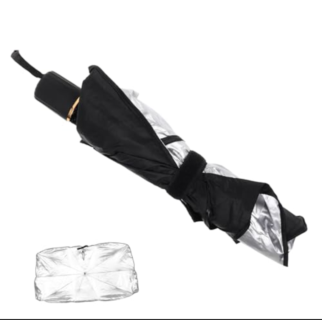 GLEAVI Windshield Sun Shade Umbrella Foldable Car Windshield Protector Sun Block for Automotive Interior Heat Insulation Compact Design for Easy Storage and Use