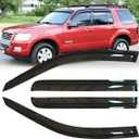 4pcs Original Shatterproof Side Window Wind Deflector Outside Mount Rain Guards Vent Window Visors for 02-10 Explorer Mercury Mountaineer 03-05 Lincoln Aviator 4 Door (Expect Sprot /2 Door) 94819