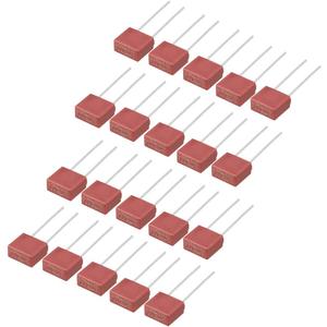 Uxcell 20Pcs DIP Mounted Miniature Square Slow Blow Micro Fuse T4A 4A 250V Red