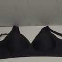 OEAK Womens Deep V Bras Wireless Comfortable Bra Supportive No Underwire Bras Tshirt Push Up Bralettes Plunge Seamless Bra (Medium, Black)
