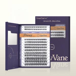 TrueCurve Lash Clusters, Soft Natural Look Eyelash Clusters for All-Day Comfort, 0.03mm Wispy D Curl Lashes, 8-18mm Lightweight Curved Band Lashes, Use-Friendly (Shiney)